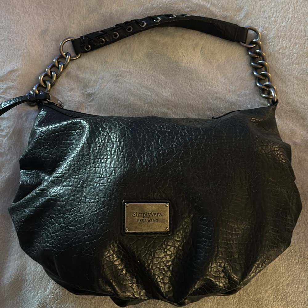 GUC Vera Wang black faux leather purse